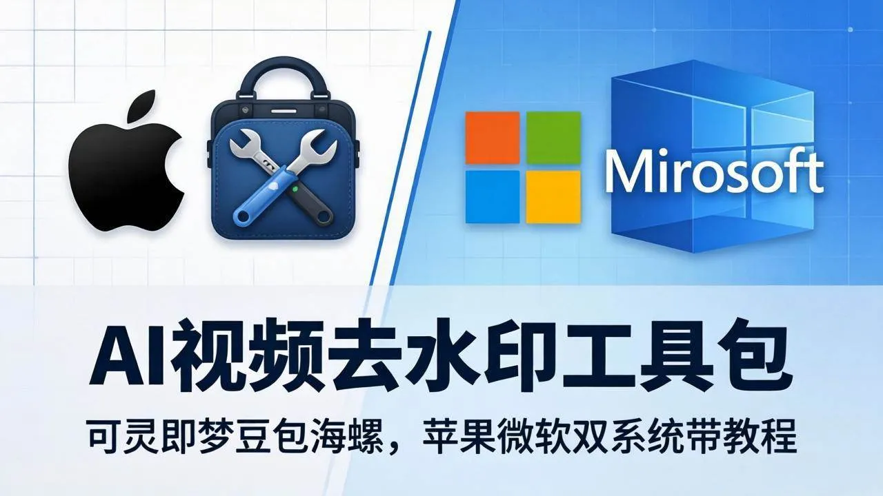 （18073期）AI视频去水印工具包：可灵即梦豆包海螺，苹果微软双系统带教程-温久网络