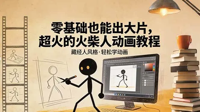 （17464期）零基础也能出大片，超火的火柴人动画教程（藏经人风格）-温久网络