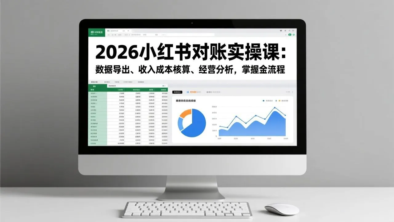 2026小红书对账实操课：数据导出、收入成本核算、经营分析，掌握全流程-温久网络