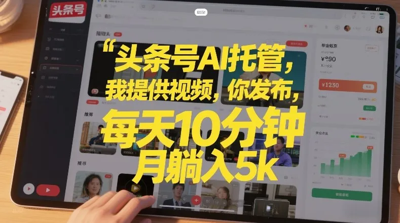 头条号AI托管，我提供视频，你发布，每天10分钟，月躺入5k+【揭秘】-温久网络