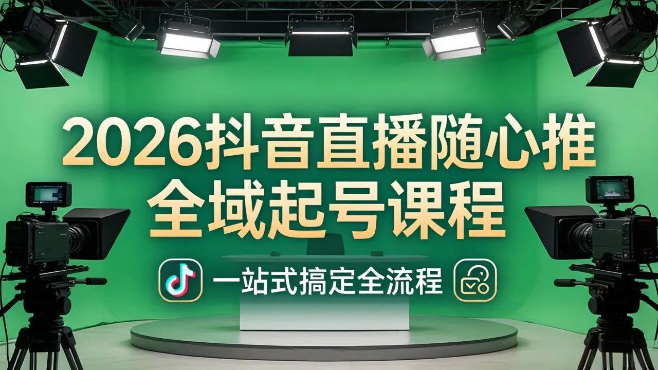 （18050期）2026抖音直播随心推全域起号课程：一站式搞定直播起号、稳号、放量全流程(更新4月)-温久网络