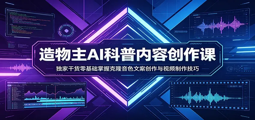 AI科普内容创作课：独家干货零基础掌握克隆音色文案创作与视频制作技巧-温久网络