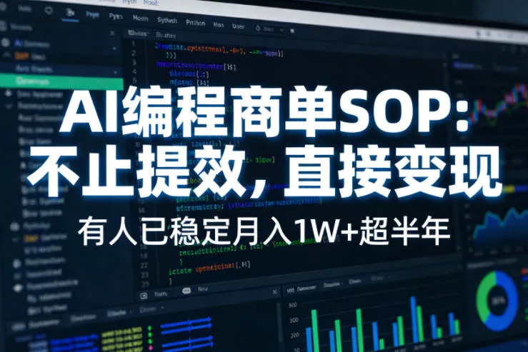 AI编程商单SOP，AI编程不能只给工作提效，还要直接变现，有人已经稳定月入1W+半年了-温久网络