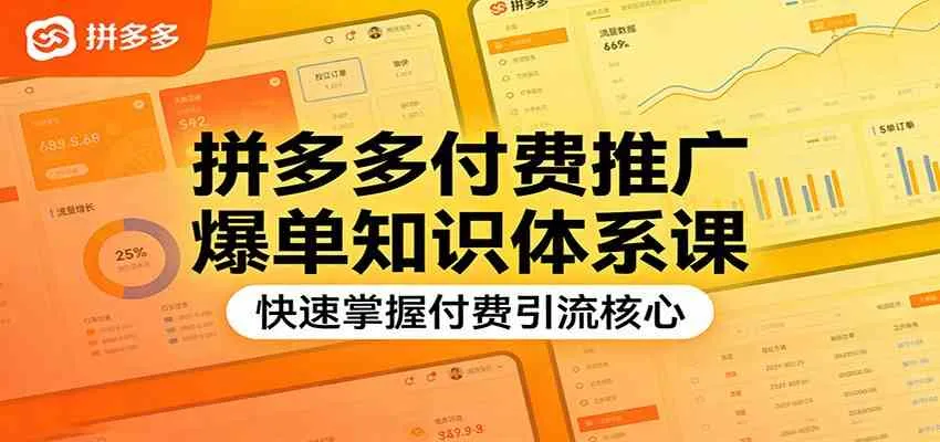 拼多多付费推广爆单知识体系课，快速掌握付费引流核心-温久网络