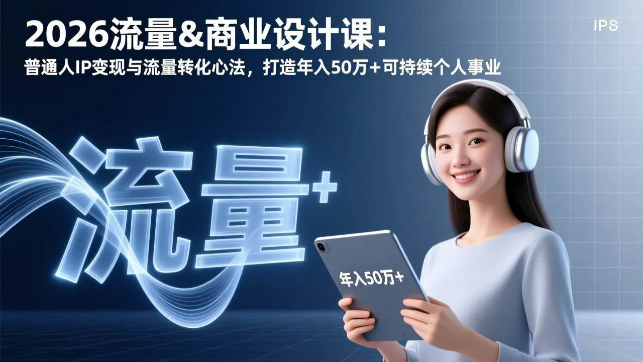 （17246期）2026流量&商业设计课：普通人IP变现与流量转化心法，打造年入50万+可持续个人事业-温久网络