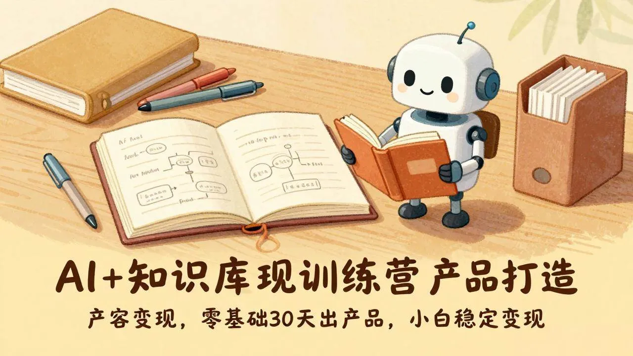 （17323期）AI+知识库变现训练营，产品打造、内容创作、全平台变现，零基础30天出产品，小白稳定变现-温久网络