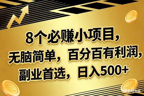 （17793期）10个必赚的小项目，百分百有利润，无脑简单，副业首选，日入300+-温久网络
