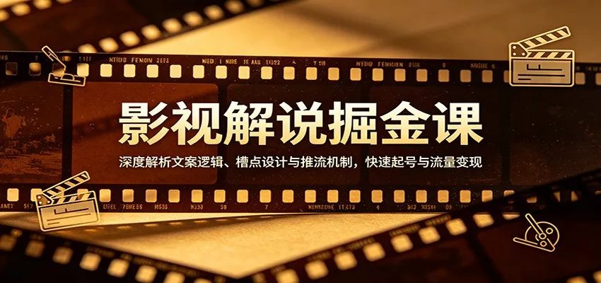 影视解说掘金课：深度解析文案逻辑、槽点设计与推流机制，快速起号与流量变现-温久网络