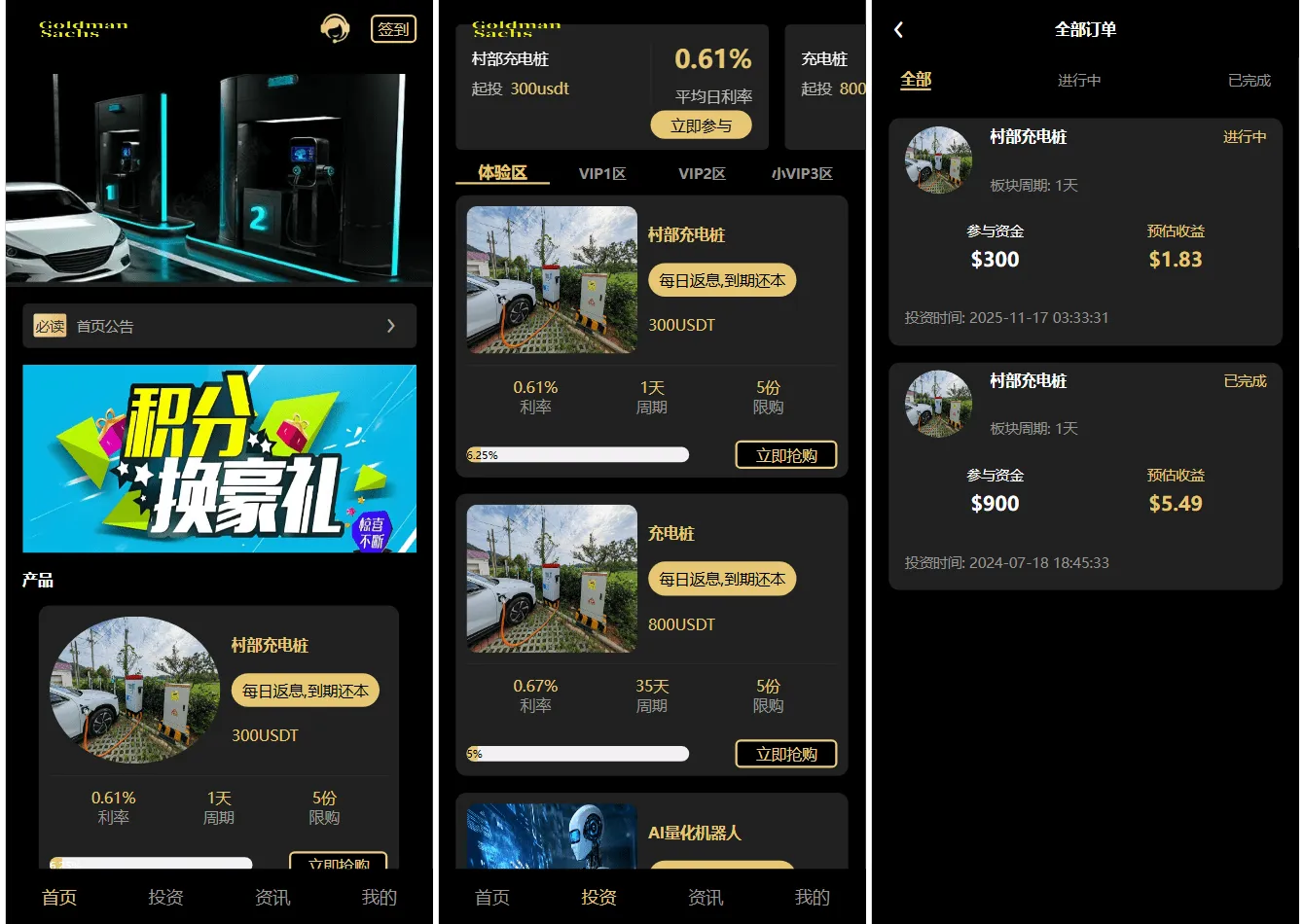 Fidelity充电桩投资理财系统源码-前端uniapp纯源码+后端PHP-温久网络