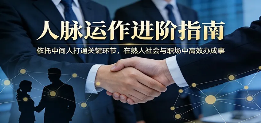 付费文章：人脉运作进阶指南，依托中间人打通关键环节，在熟人社会与职场中高效办成事-温久网络