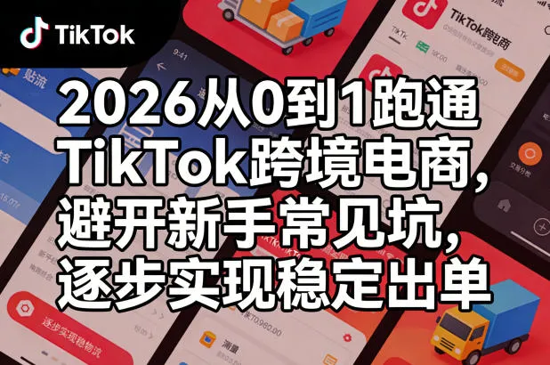 2026从0到1跑通TikTok跨境电商，避开新手常见坑，逐步实现稳定出单-温久网络