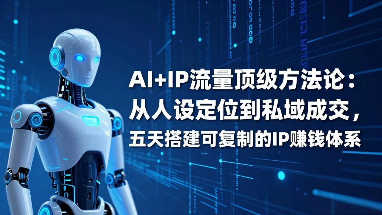 AI+IP顶级方法论：从人设定位到私域成交，五天搭建可复制的IP赚钱体系-温久网络