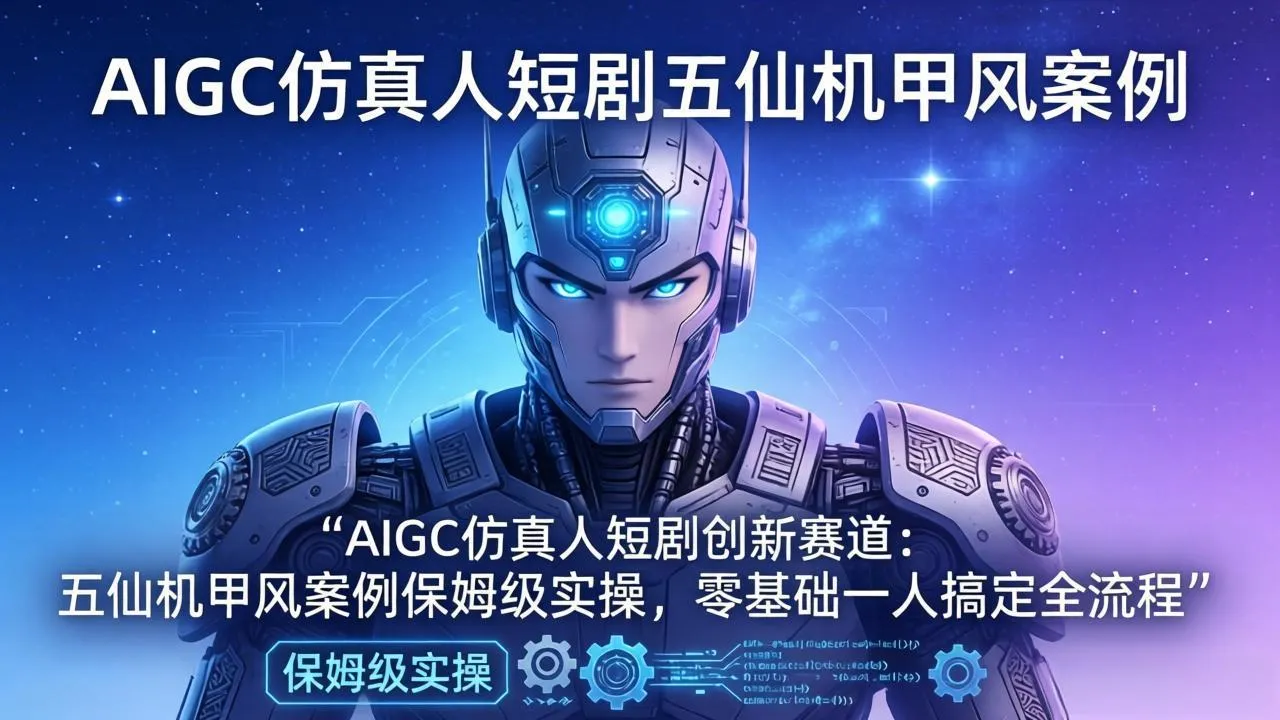 AIGC仿真人短剧创新赛道：五仙机甲风案例保姆级实操，零基础一人搞定全流程-温久网络