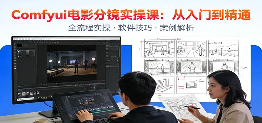 ComfyUI电影分镜实操课：分镜一致性，全流程AI视频制作，零基础也能做专业分镜-温久网络