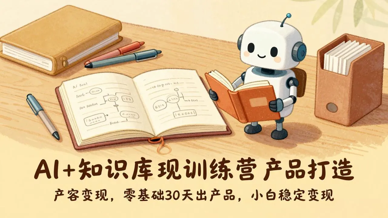 AI+知识库变现训练营，产品打造、内容创作、全平台变现，零基础30天出产品，小白稳定变现-温久网络