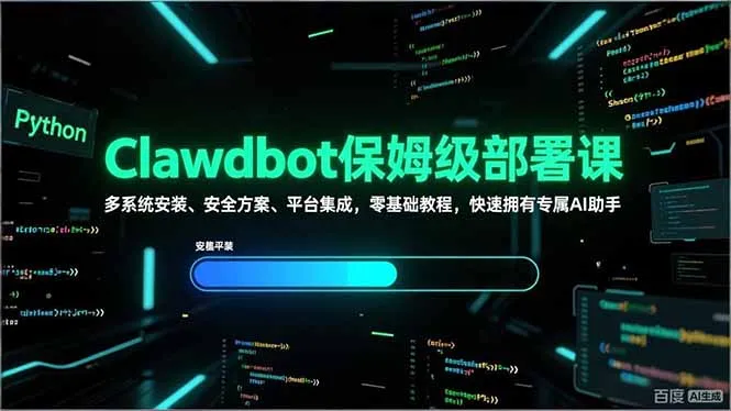 Clawdbot保姆级部署课，多系统安装、安全方案、平台集成，零基础教程，快速拥有专属AI助手-温久网络