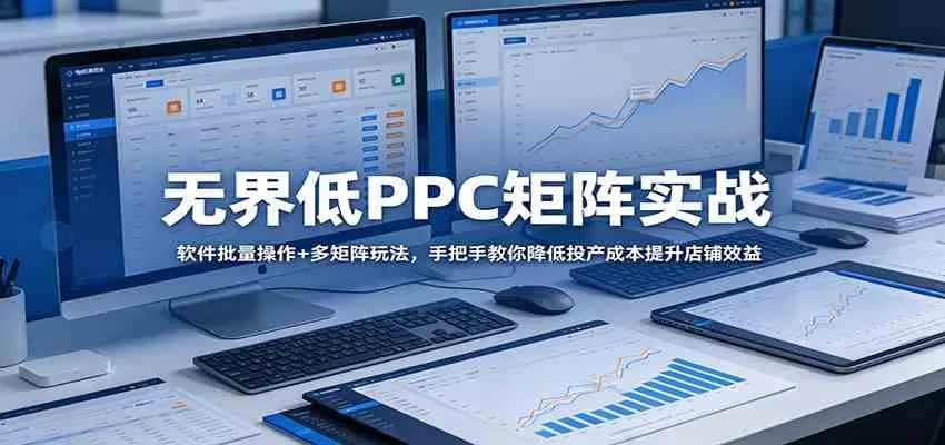 无界低PPC矩阵实战：软件批量操作+多矩阵玩法，手把手教你降低投产成本提升店铺效益-温久网络