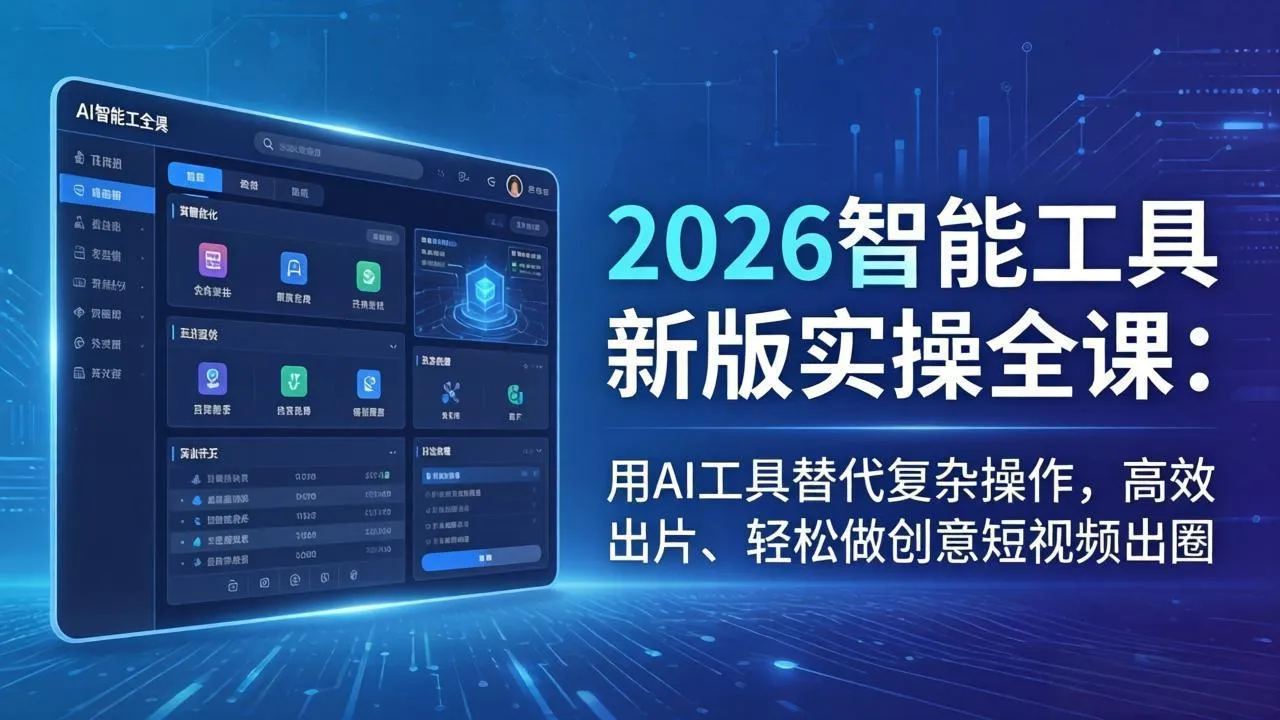2026智能工具新版实操全课：用AI工具替代复杂操作，高效出片、轻松做创意短视频出圈-温久网络