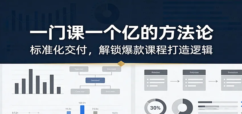 一门课一个亿的方法论：标准化交付，解锁爆款课程打造逻辑-温久网络