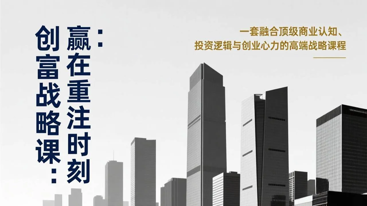 （17337期）《创富战略课：赢在重注时刻》一套融合顶级商业认知、投资逻辑与创业心力的高端战略课程-温久网络