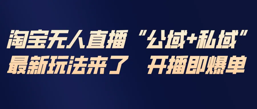 淘宝无人直播最新玩法，包含私域和公域两种玩法-温久网络