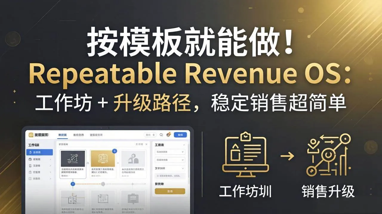 （18085期）按模板就能做！Repeatable Revenue OS：工作坊 + 升级路径，稳定销售超简单-温久网络