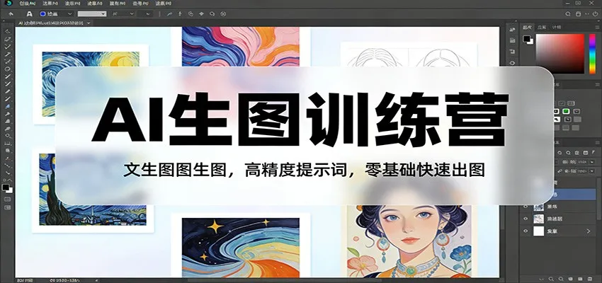 AI生图训练营：文生图图生图，高精度提示词，零基础快速出图-温久网络