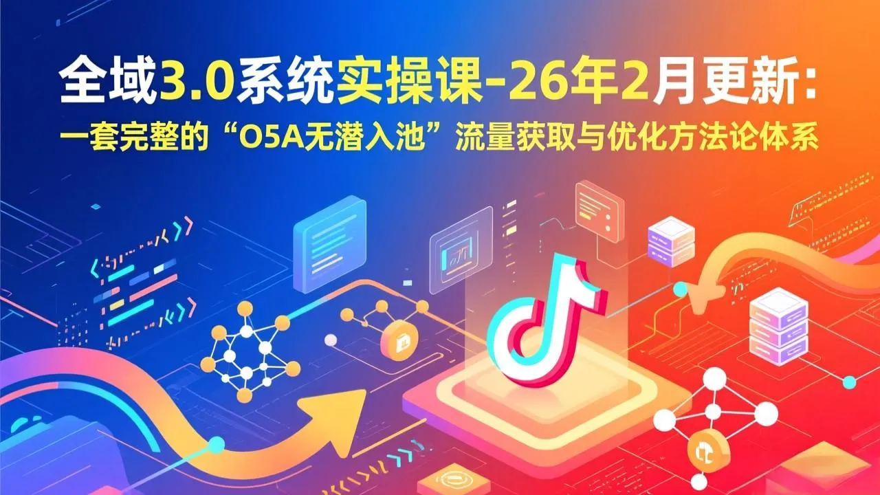 全域3.0系统实操课-26年2月更新：一套完整的“O5A无潜入池”流量获取与优化方法论体系-温久网络