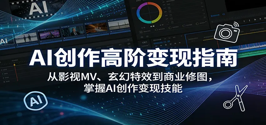AI创作高阶变现指南：从影视MV、玄幻特效到商业修图，掌握AI创作变现技能-温久网络