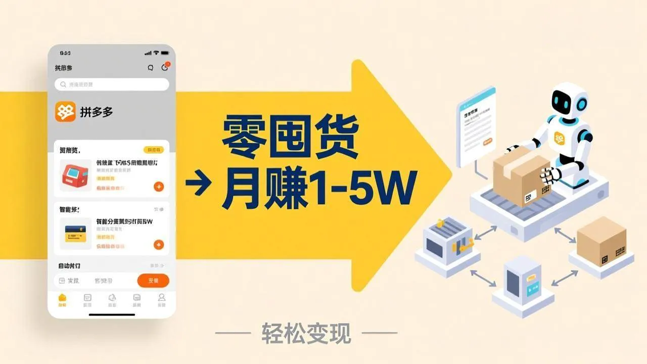 （17490期）不用囤货不用跑单！拼多多虚拟玩法，机器人管理发货和客服，帮你月赚 1-5W-温久网络
