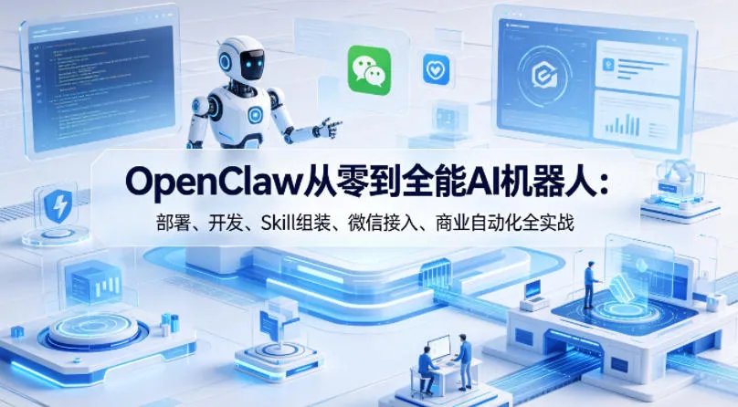 OpenClaw从零到全能AI机器人：部署、开发、Skill组装、微信接入、商业自动化全实战-温久网络