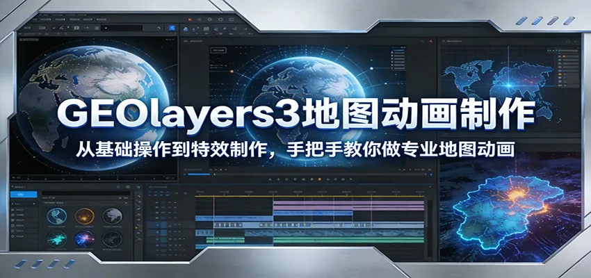 GEOlayers3地图动画制作：从基础操作到特效制作，手把手教你做专业地图动画-温久网络