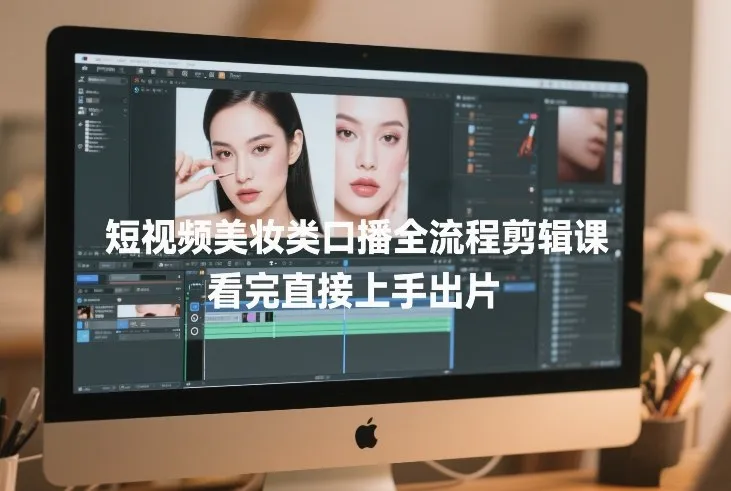 短视频美妆类口播全流程剪辑课，看完直接上手出片-温久网络
