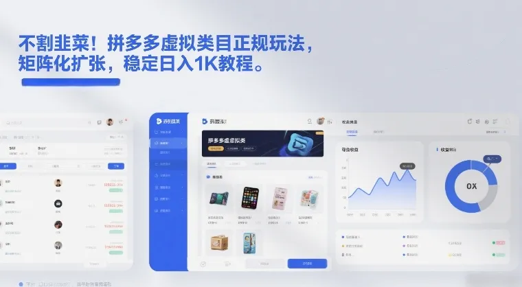 不割韭菜！拼多多虚拟类目正规玩法，矩阵化扩张，稳定日入1K教程【揭秘】-温久网络