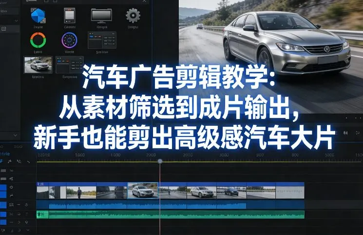 汽车广告剪辑教学：从素材筛选到成片输出，新手也能剪出高级感汽车大片-温久网络