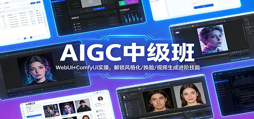 AIGC中级班：WebUI+ComfyUI实操，解锁风格化/换脸/视频生成进阶技能-温久网络