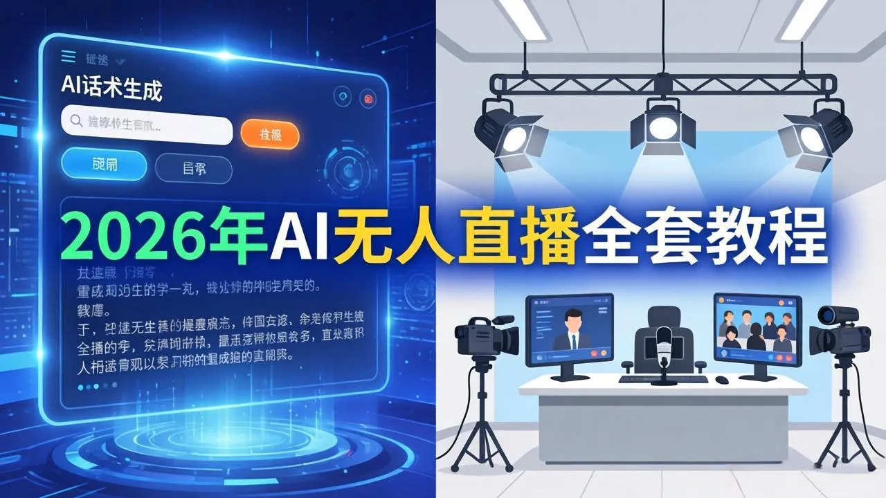 2026年AI无人直播全套教程：OBS安装+软件配置+直播间搭建+话术生成+一键开播实操-温久网络