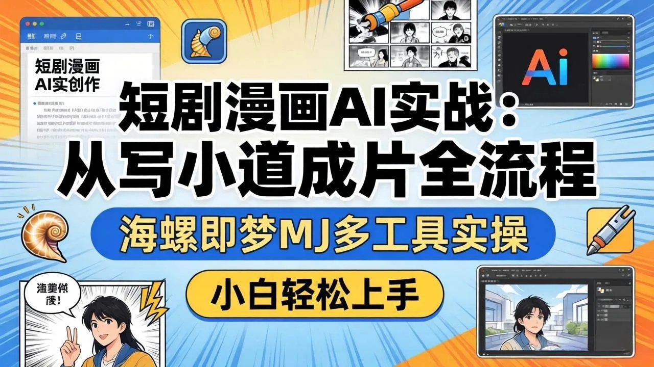 （17945期）短剧漫画AI实战：从写小说到成片全流程，海螺即梦MJ多工具实操，小白轻松上手-温久网络