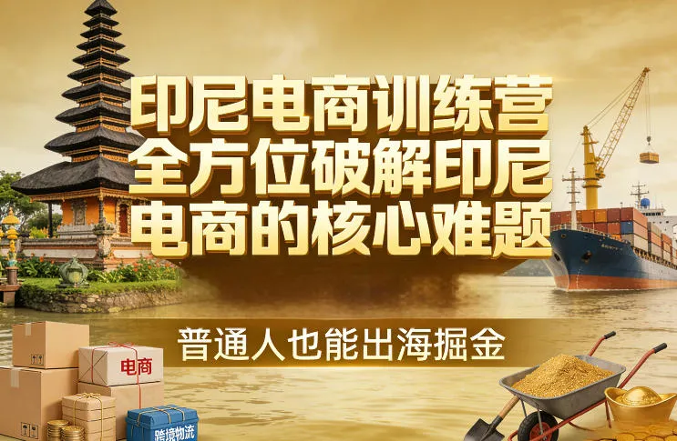 印尼电商训练营,全方位破解印尼电商的核心难题,普通人也能出海掘金-温久网络