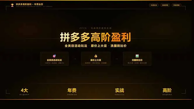 拼多多高阶盈利年费会员(更新3月31-温久网络