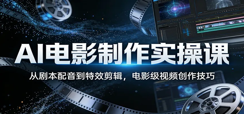 AI电影制作实操课：从剧本配音到特效剪辑，电影级视频创作技巧-温久网络