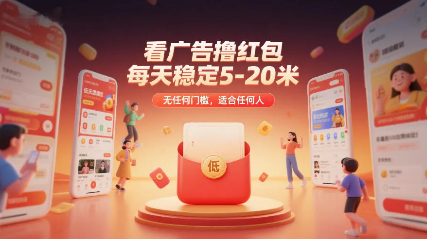 看广告撸红包，每天稳定5-20米，无任何门槛，适合任何人-温久网络
