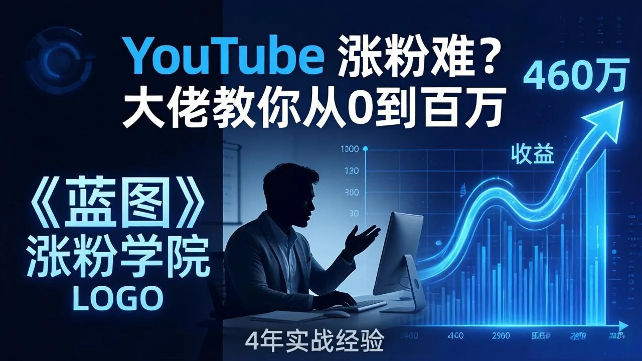 YouTube 涨粉难？《蓝图涨粉学院》：4 年赚 460 万的大佬教策略，从0到百万有路径！-温久网络