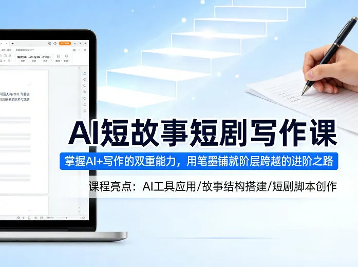 AI短故事短剧写作课，掌握AI+写作的双重能力，用笔墨铺就阶层跨越的进阶之路-温久网络