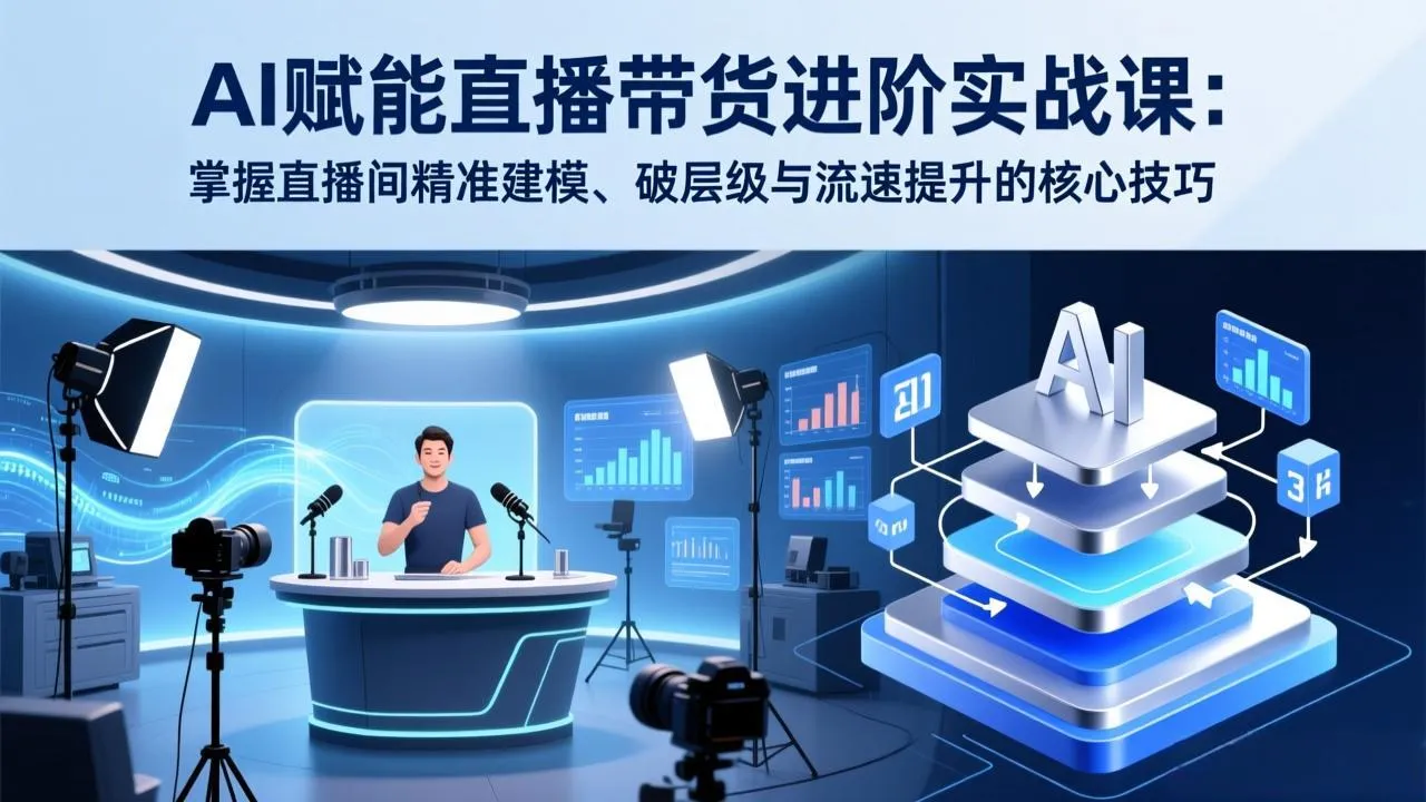 AI赋能直播带货进阶实战课：掌握直播间精准建模、破层级与流速提升的核心技巧-温久网络