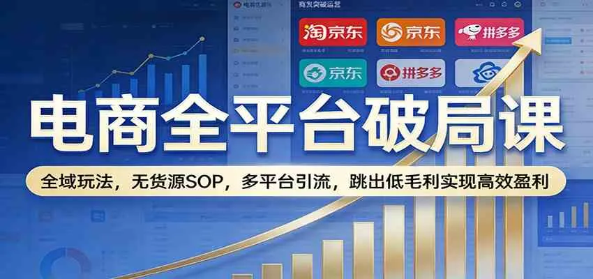 电商全平台破局课：全域玩法，无货源SOP，多平台引流，跳出低毛利实现高效盈利-温久网络