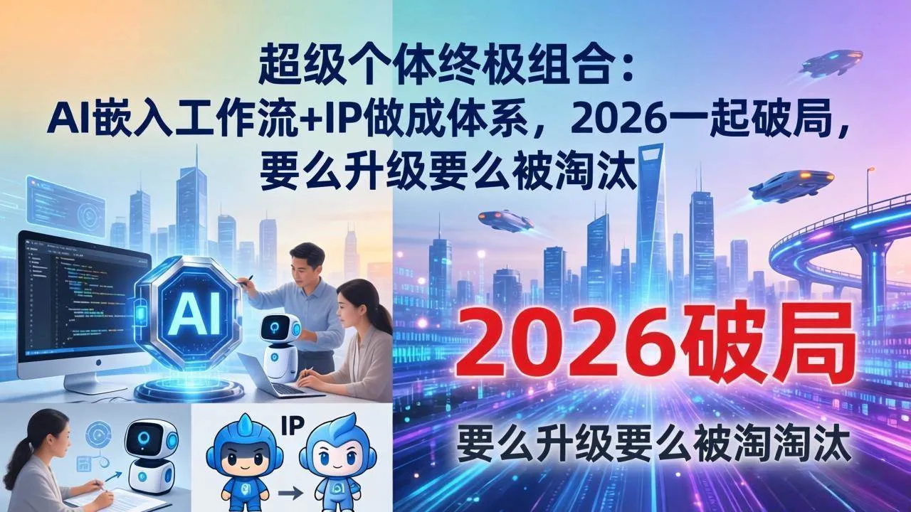 （17789期）超级个体终极组合：AI嵌入工作流+IP做成体系，2026一起破局，要么升级要么被淘汰-温久网络