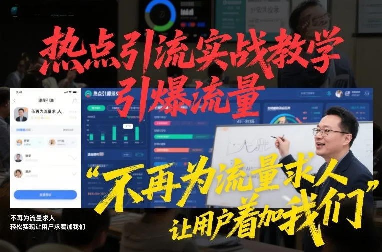 热点引流实战教学，引爆流量，不再为流量求人，轻松实现让用户求着加我们-温久网络