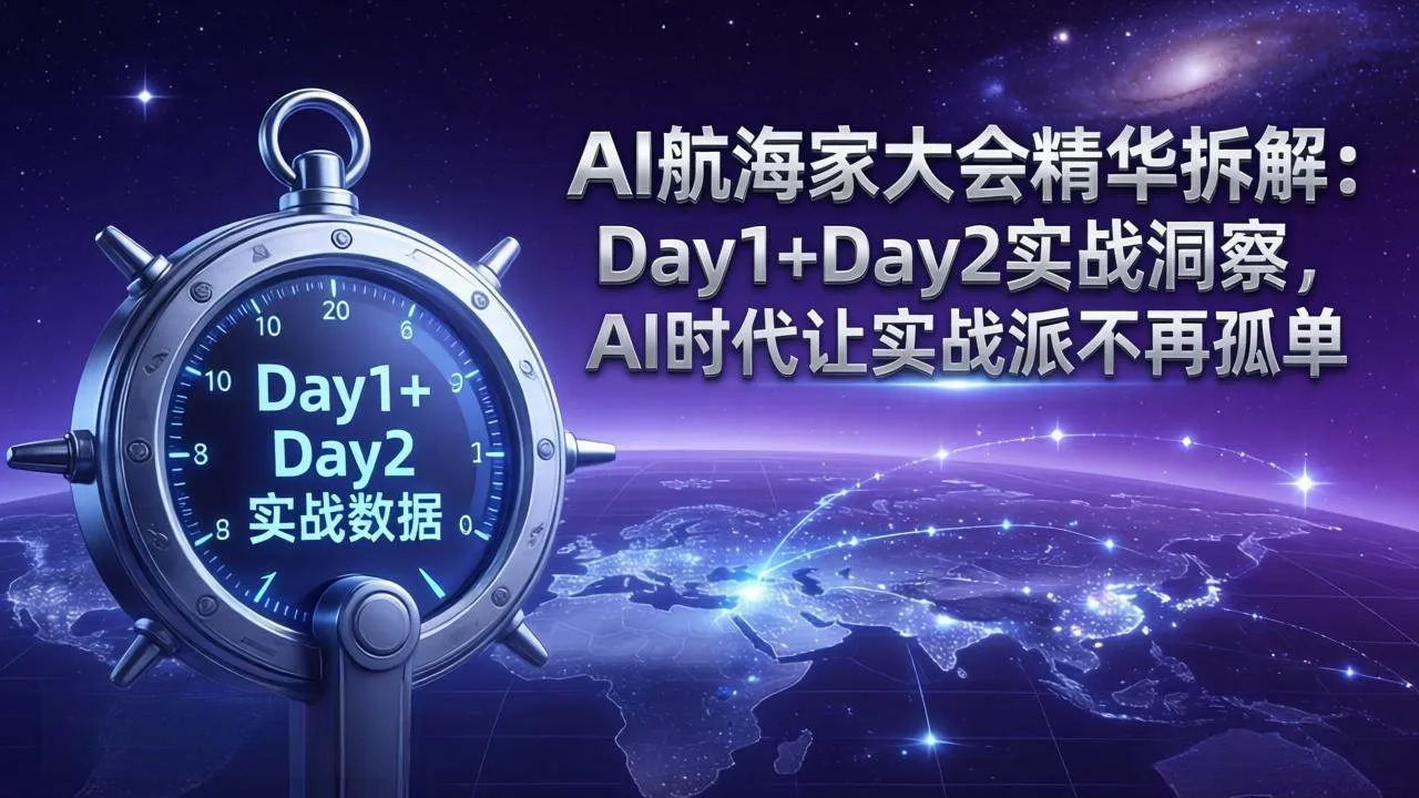 （17867期）AI航海家大会精华拆解：Day1+Day2实战洞察，AI时代让实战派不再孤单-温久网络
