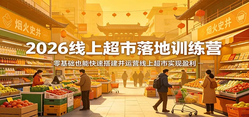 2026线上超市落地训练营，零基础也能快速搭建并运营线上超市实现盈利-温久网络